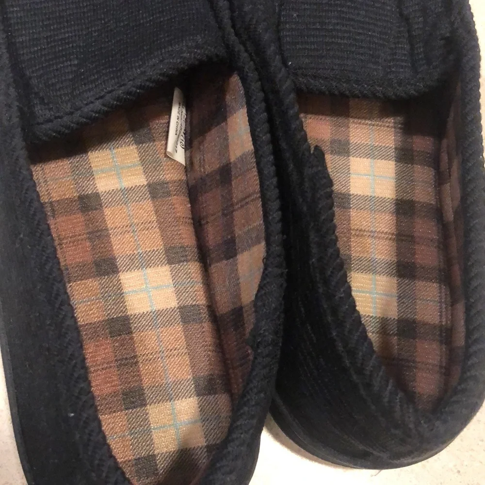 MENS SLIP ON HOUSE SHOES NAVY SIZE 10